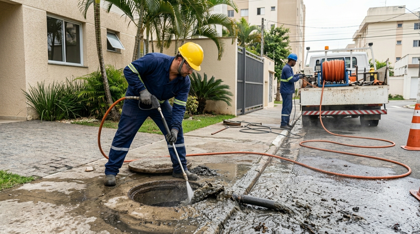 Hidrojateamento com jato de alta pressão em Florianópolis-SC
